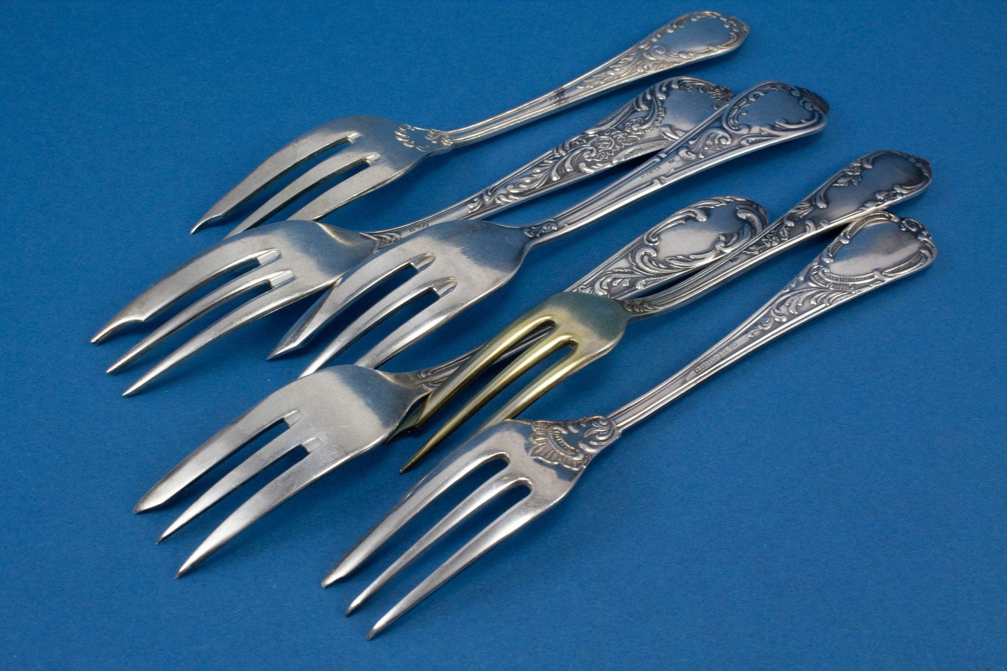 6 versilberte Kuchengabeln, Mix and Match , Mismatched, Shabby Chic, Gabel - Löffelland