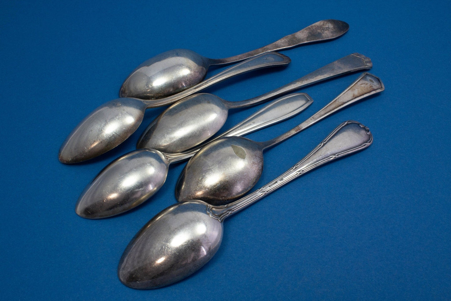 6 versilberte Mix and Match Teelöffel, Shabby Chic - Löffelland