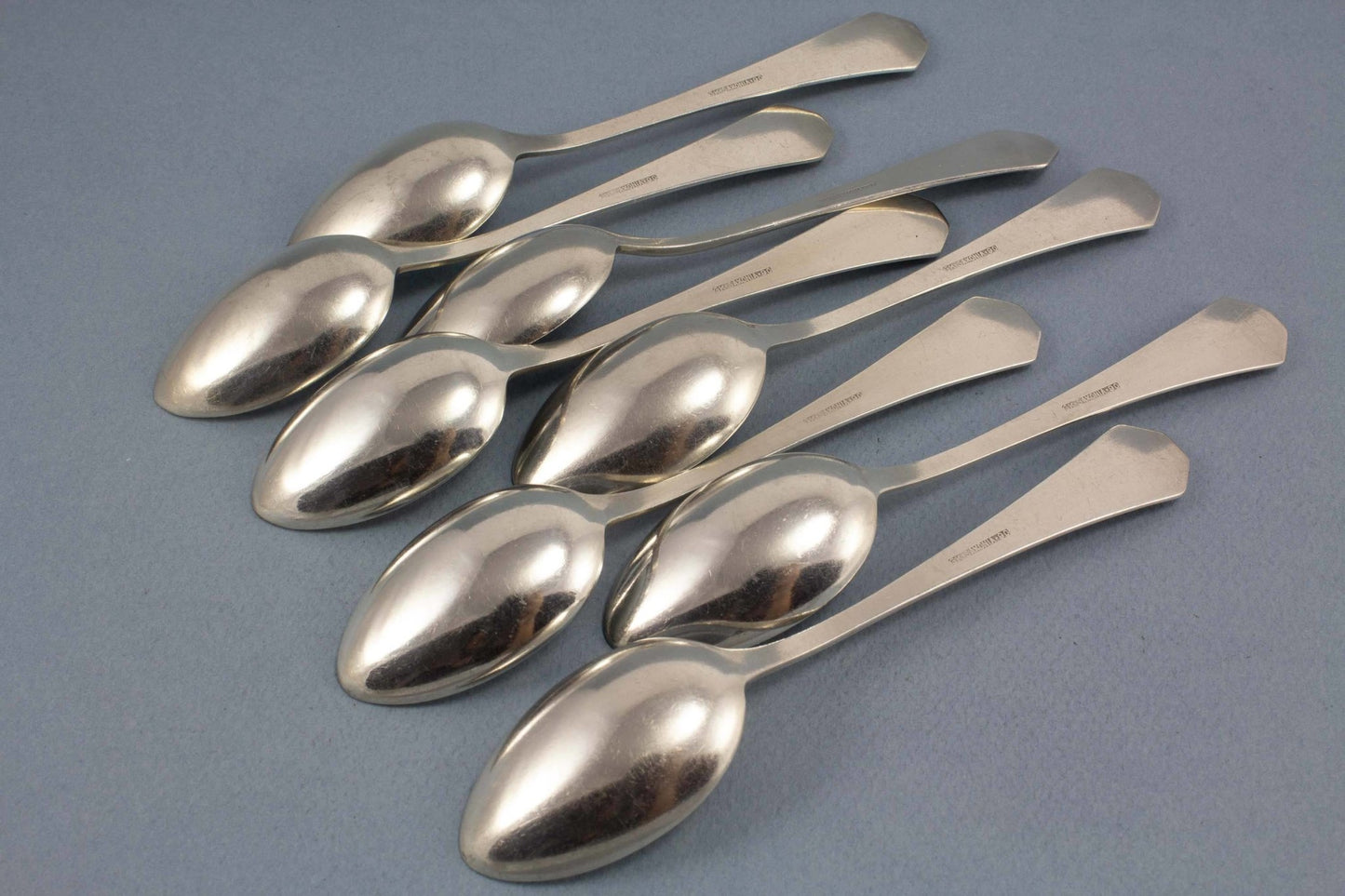 8 Teelöffel, Löffel, Saxonia, Art Deco, versilbert, versilbertes Besteck, Kaffeelöffel