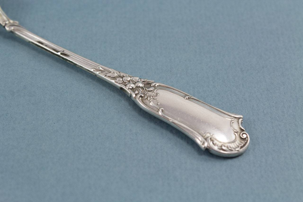 Antiker Mokkalöffel, Espressolöffel, Jugendstil, 800, Silber, Silberlöffel, Löffel, Kaffeepause, Vintage Besteck, Silberbesteck, Blumen