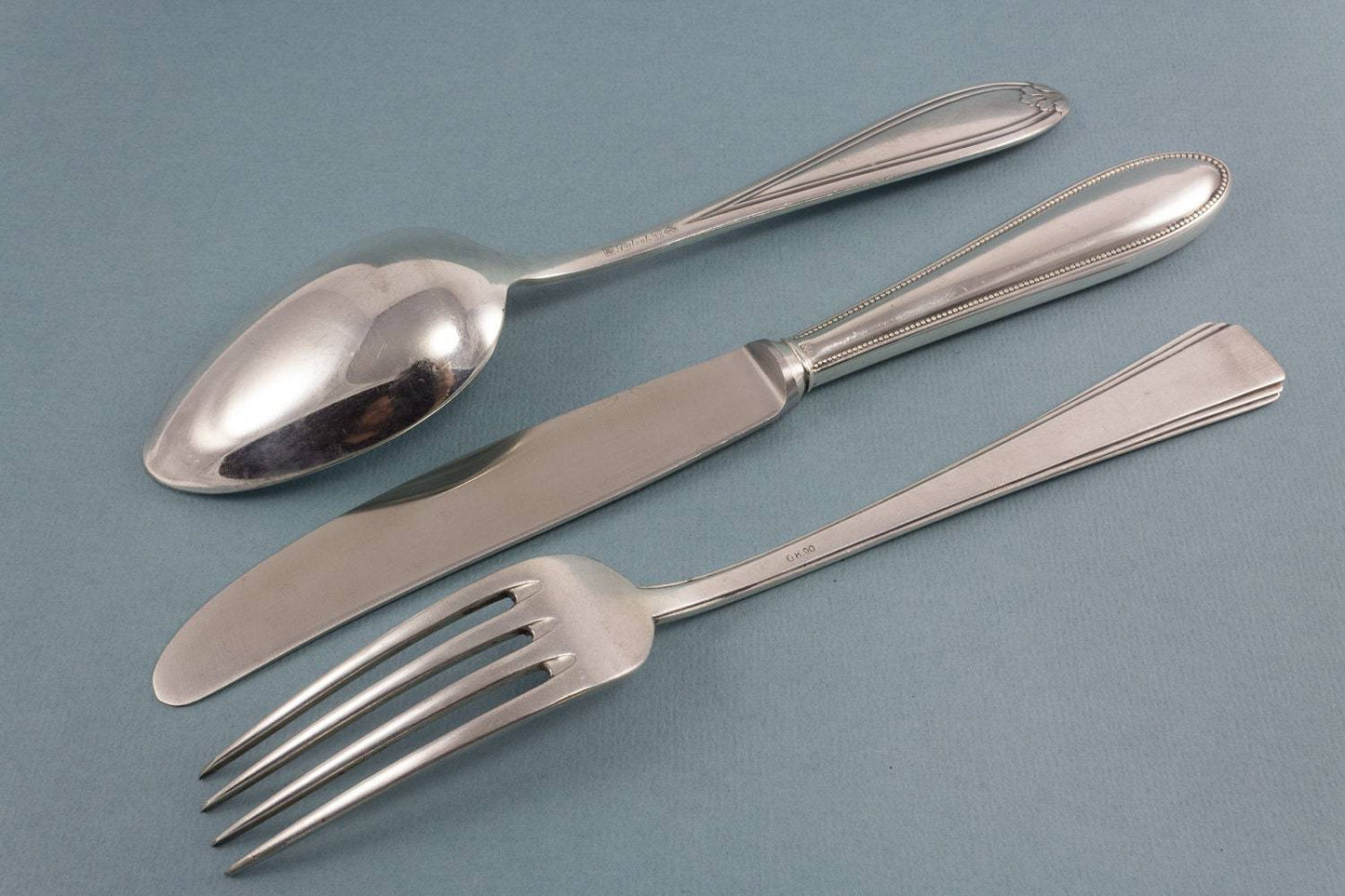 Besteck Set, versilbert, Messer, Gabel,Löffel, Mix and Match, Tafelsilber, Köberlin, WMF, Art Deco