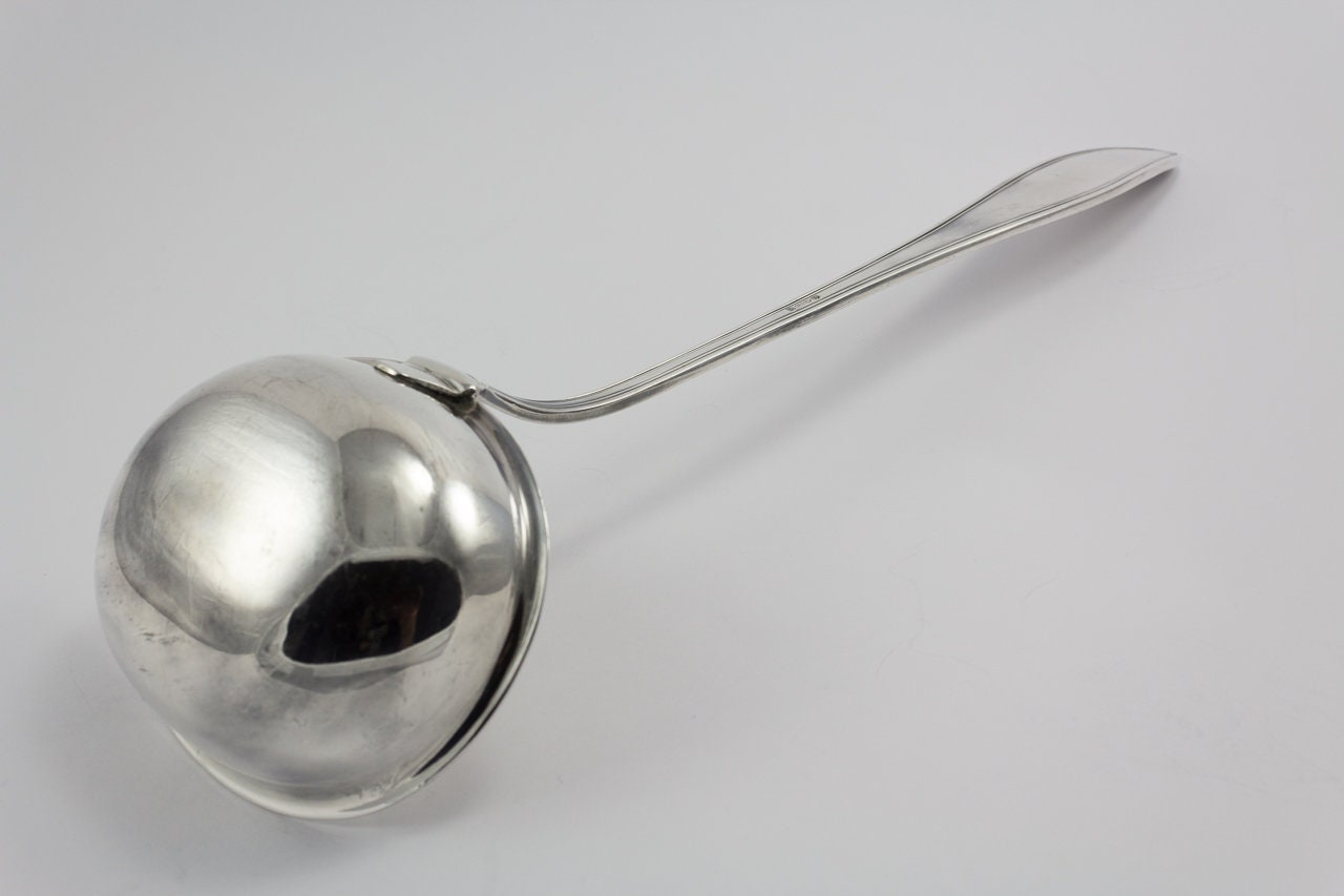 Suppenkelle, antik, Jugendstil, versilbert, Kelle, Vintage, Schöpfkelle, versilberte Kelle, Vintage Besteck, Suppe, Besteck, schöne Kelle