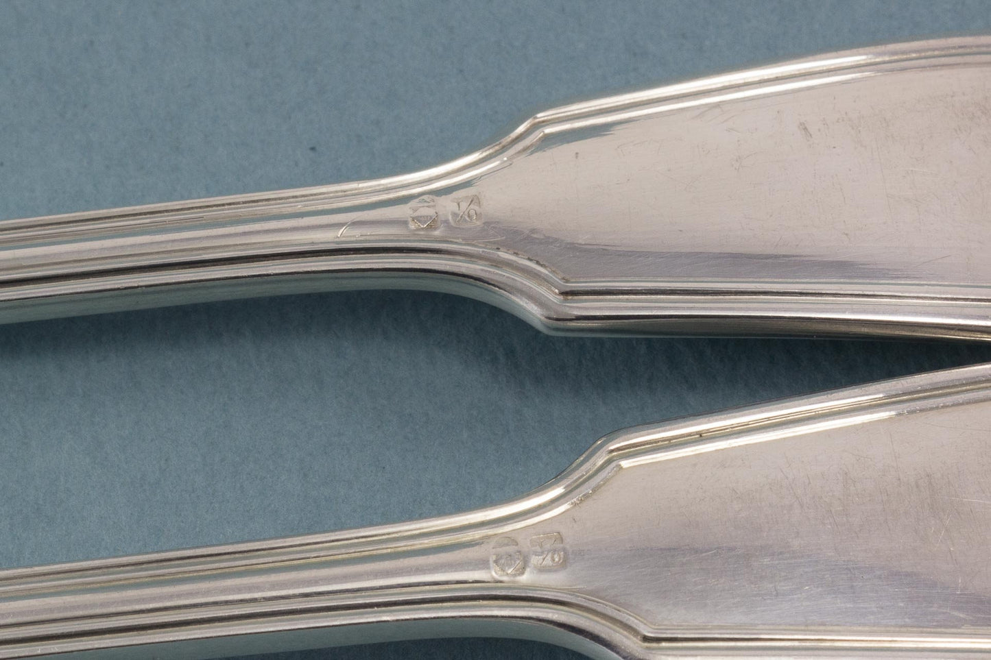 Jugendstil Fischbesteck für 6 Personen von WMF, Fischmesser, Fischgabeln, versilbert