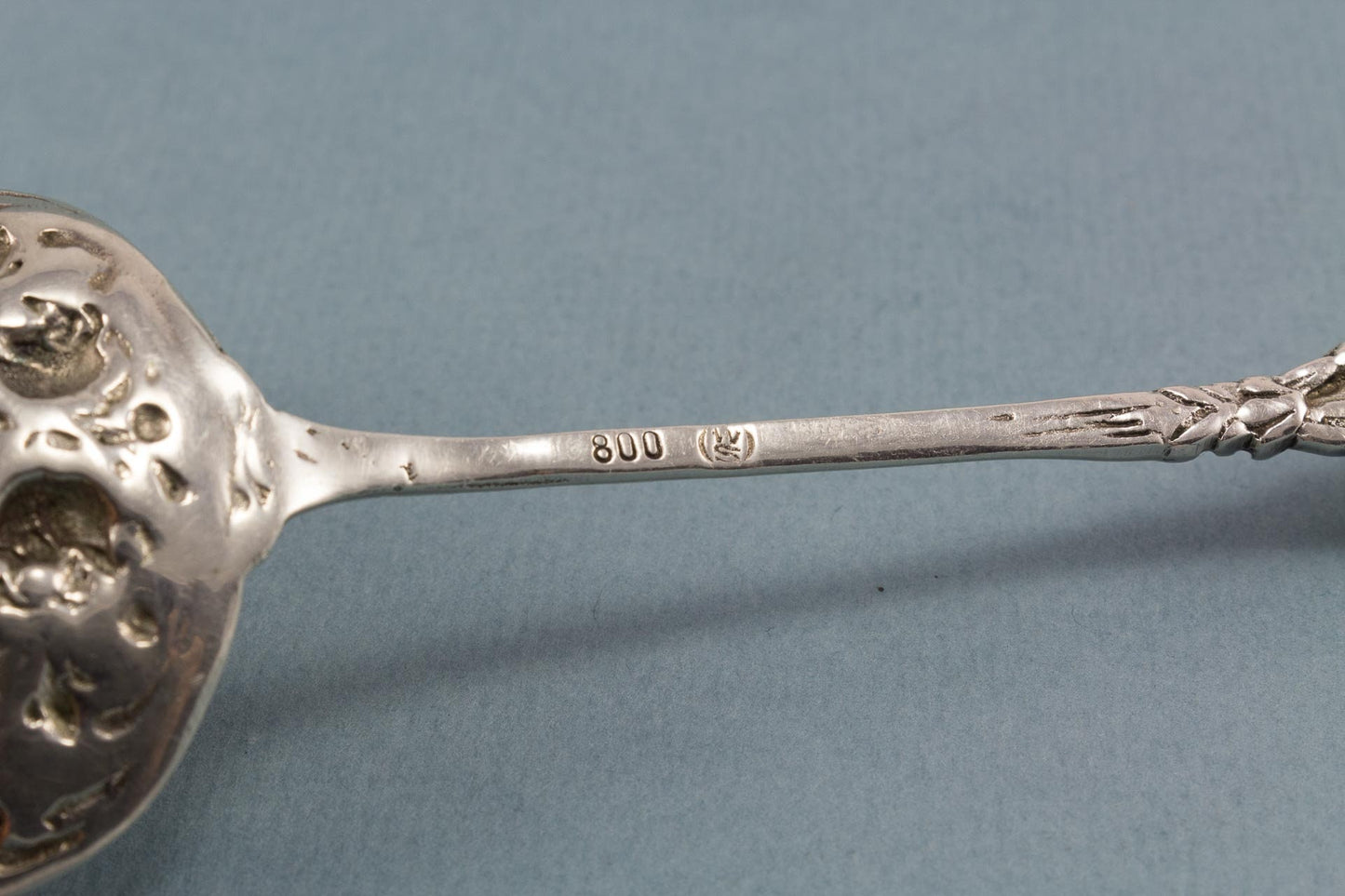 Sahnelöffel, 800er Silber mit Rose, Jugendstil