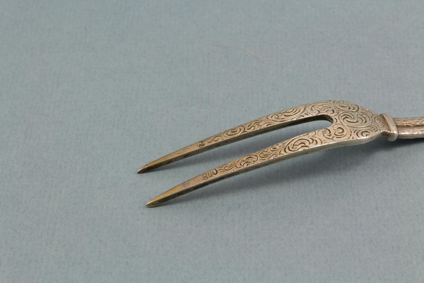 Fleischgabel aus 800er Silber, Christoph Widmann, Hildesheimer Rose