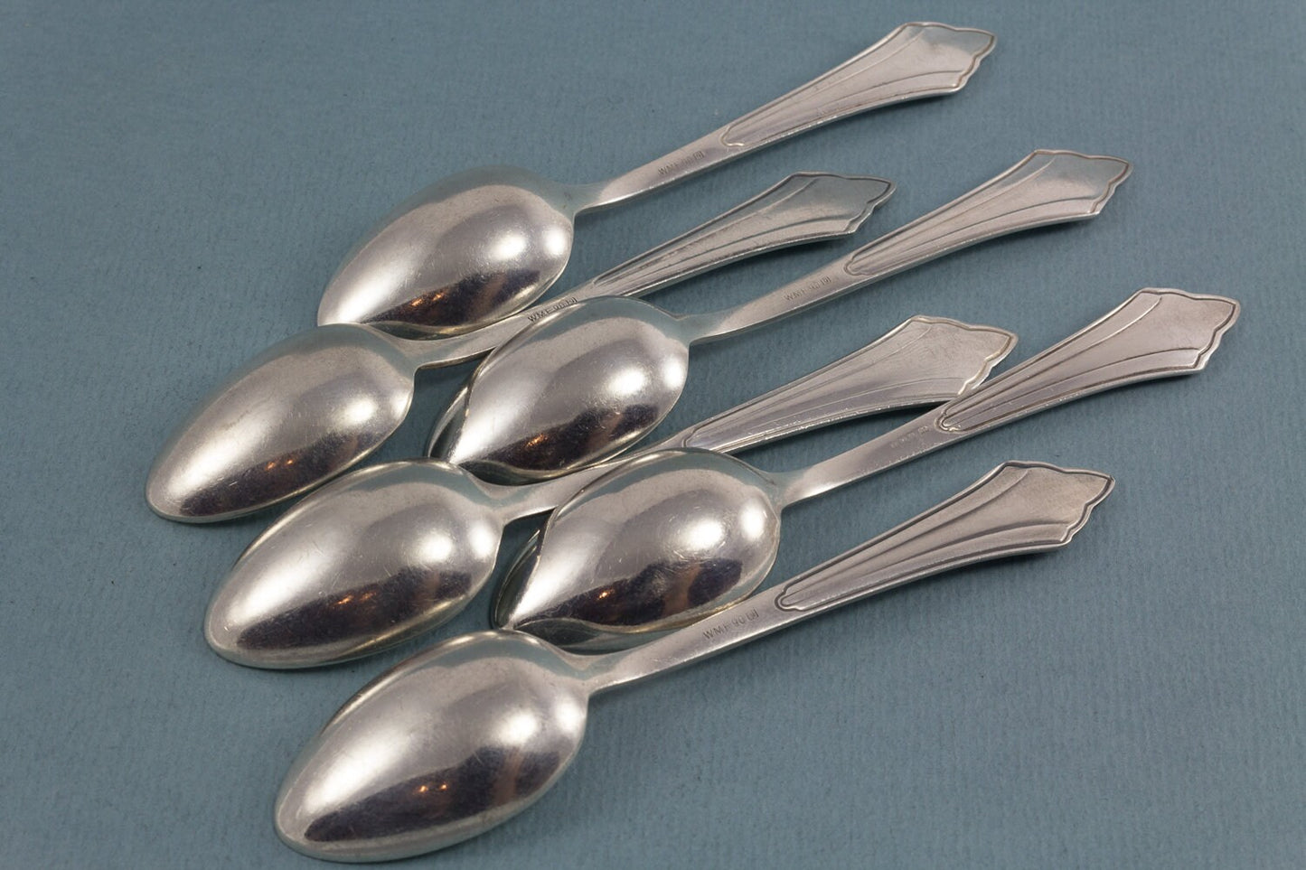 Versilberte Mokkalöffel von WMF im Fächermuster WMF 900