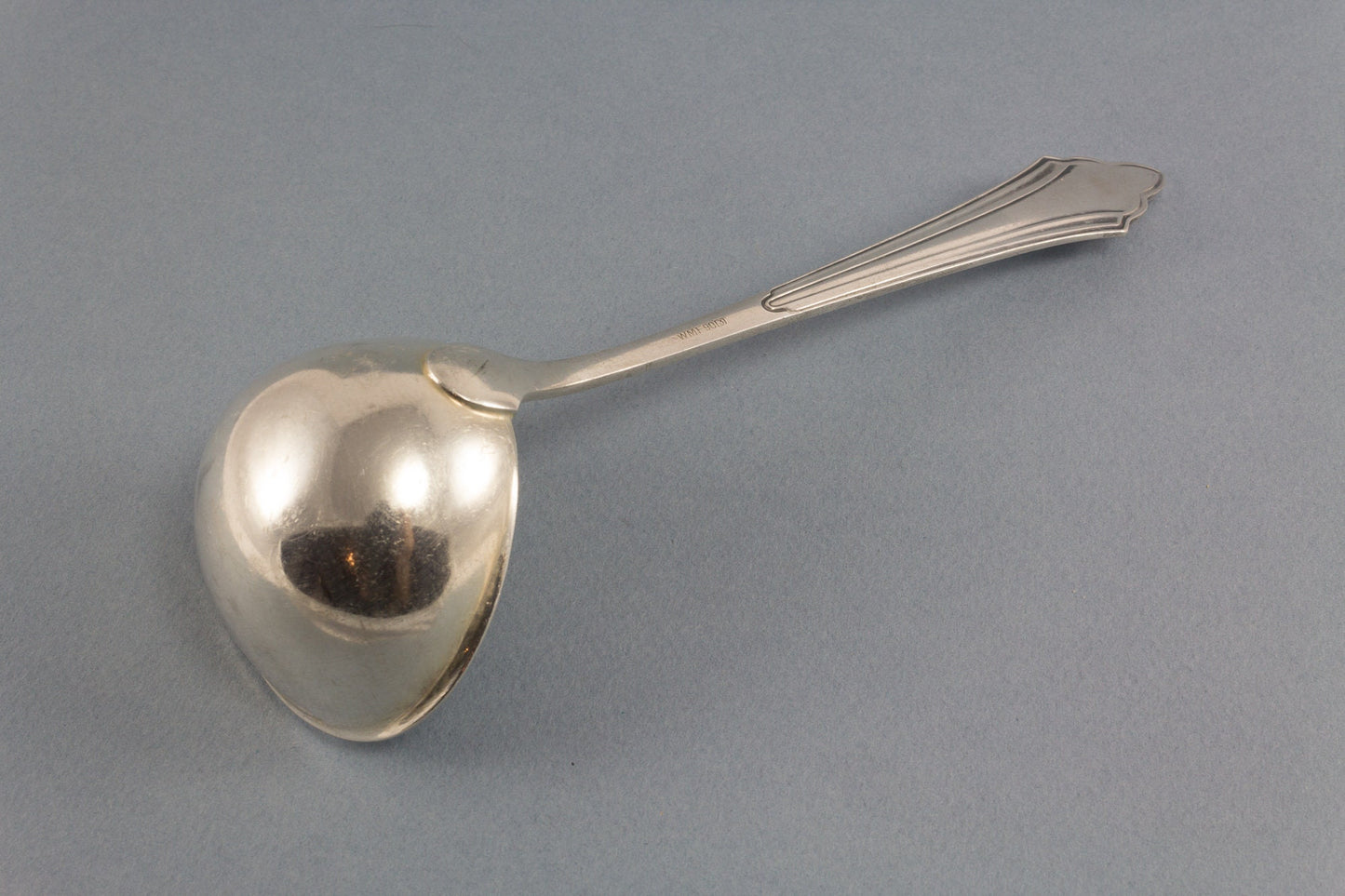 Saucenkelle, WMF 900, versilbert, Fächer Muster, Vintage, Kelle, kleine Kelle, Besteck, versilbertes Besteck, versilberte Kelle