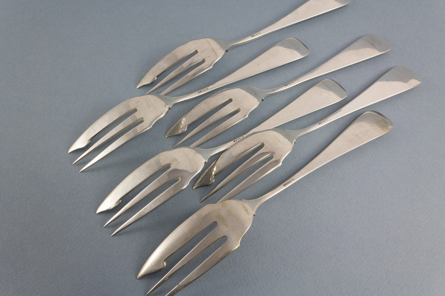 Antikes Fischbesteck für 6 Personen, Fischgabeln von WMF um 1890