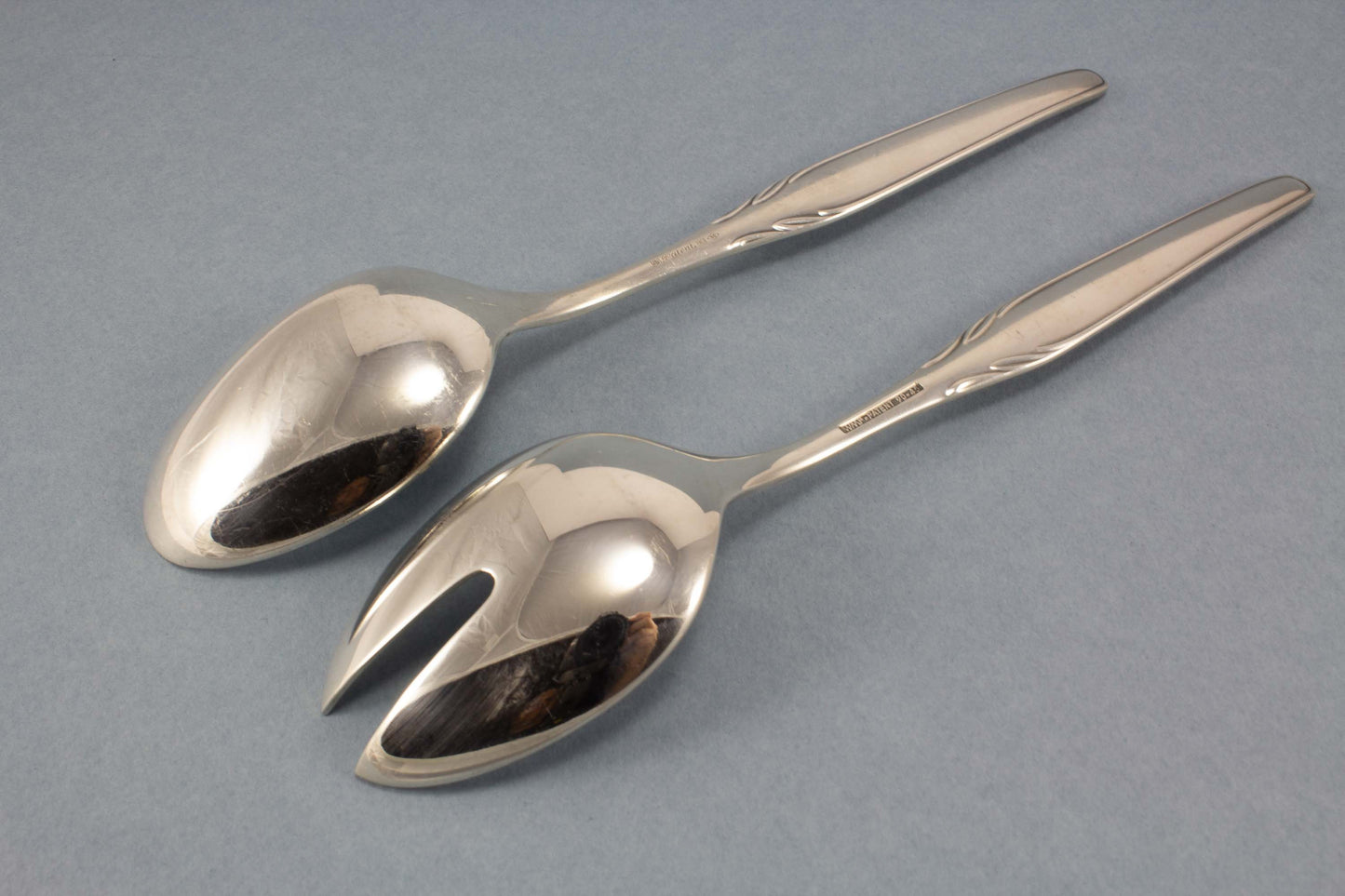 Salatbesteck, WMF 3500 Paris, versilbert, Salatlöffel, Salatgabel, Servierbesteck, Vorlegebesteck, Besteck für Salat