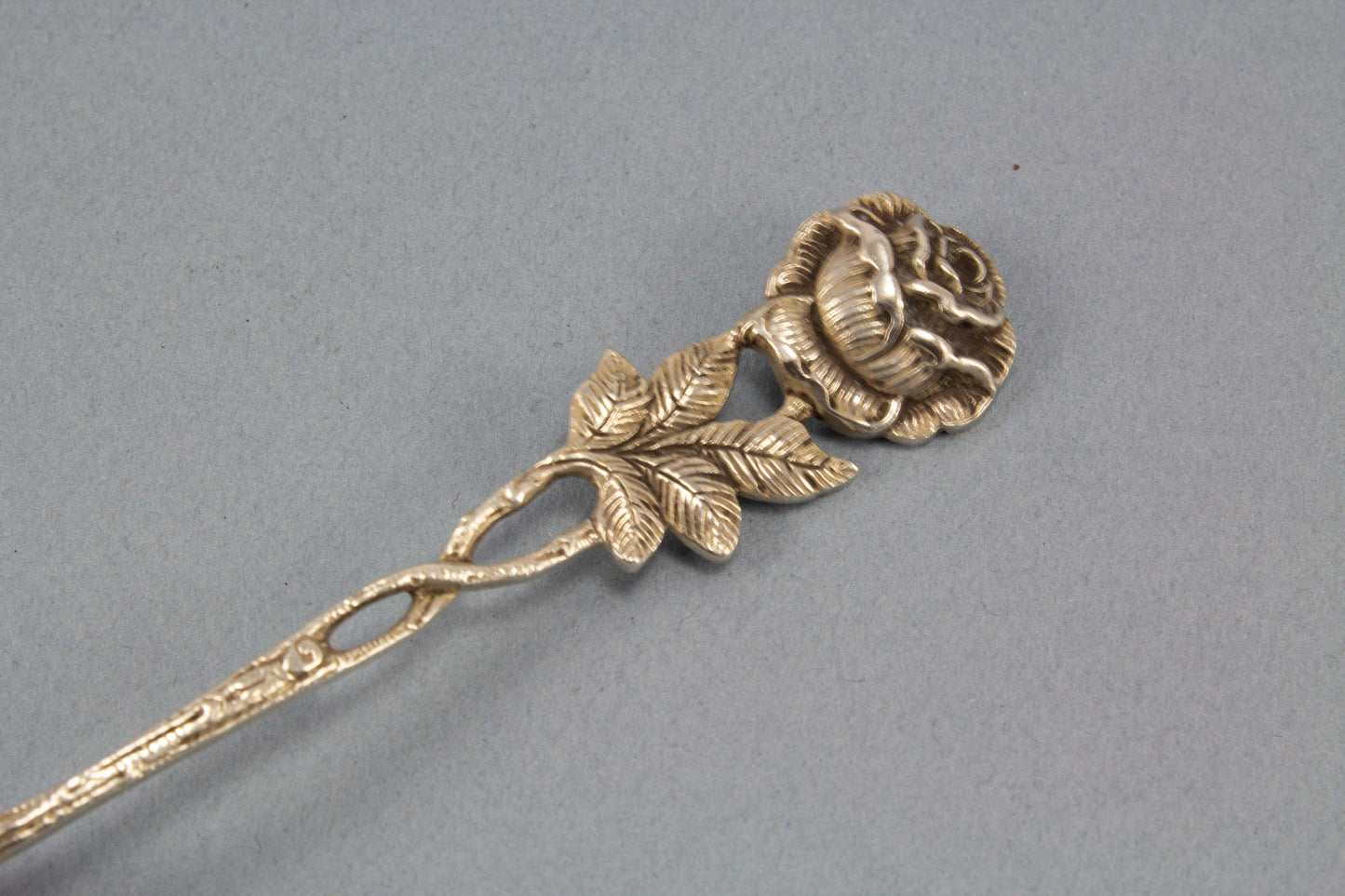 Silbernes Tortenheber Set mit Sahnelöffel, 800er Silber, Hildesheimer Rose, antikes Silberbesteck