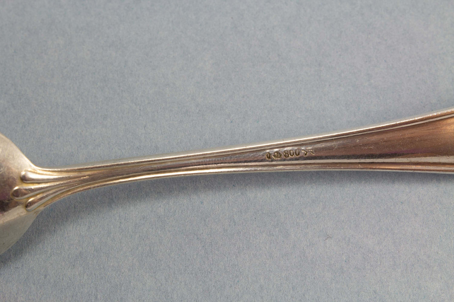 Schöne silberne Teelöffel, A.C. Franck, 800er Silber, Kaffeelöffel mit Chippendale-Muster