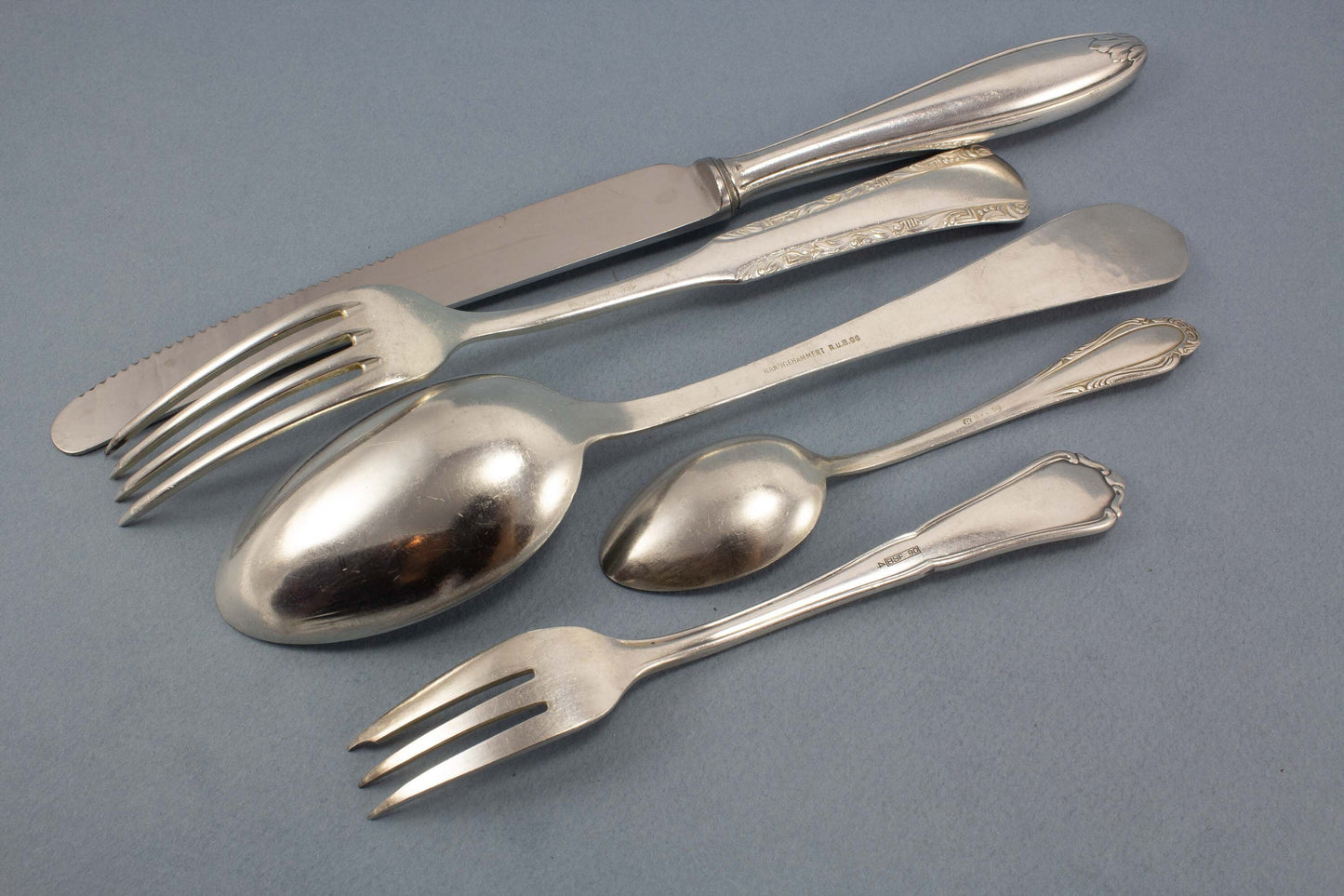 Besteck Set, versilbert, Messer, Gabel,Löffel, Teelöffel, Kuchengabel, Mix and Match, Tafelsilber, Hochzeit