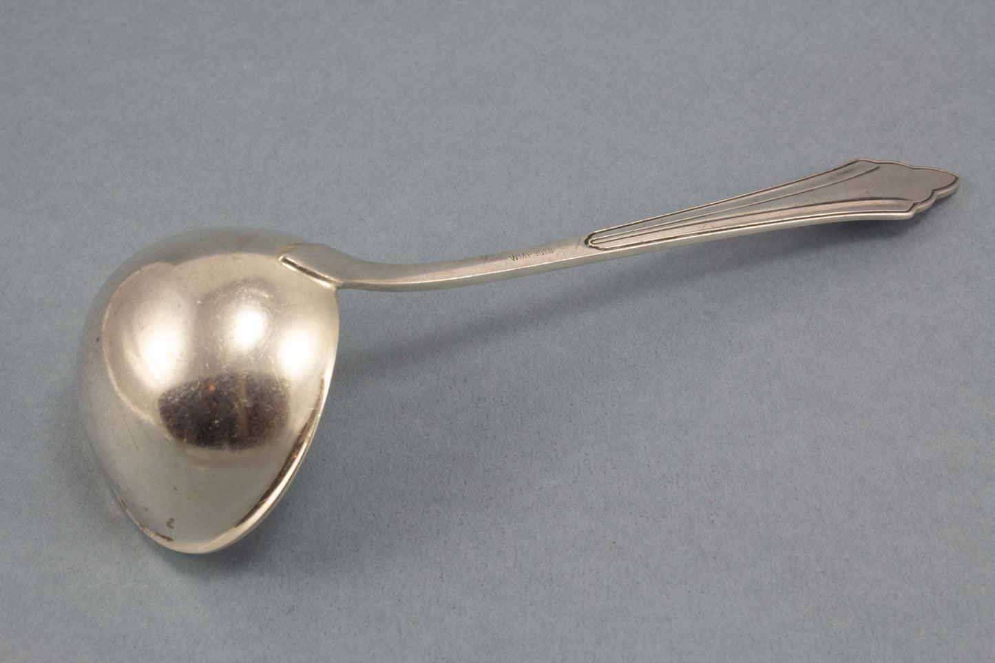 Saucenkelle, WMF 900, versilbert, Fächer Muster, Vintage, Kelle, kleine Kelle, Besteck, versilbertes Besteck, versilberte Kelle