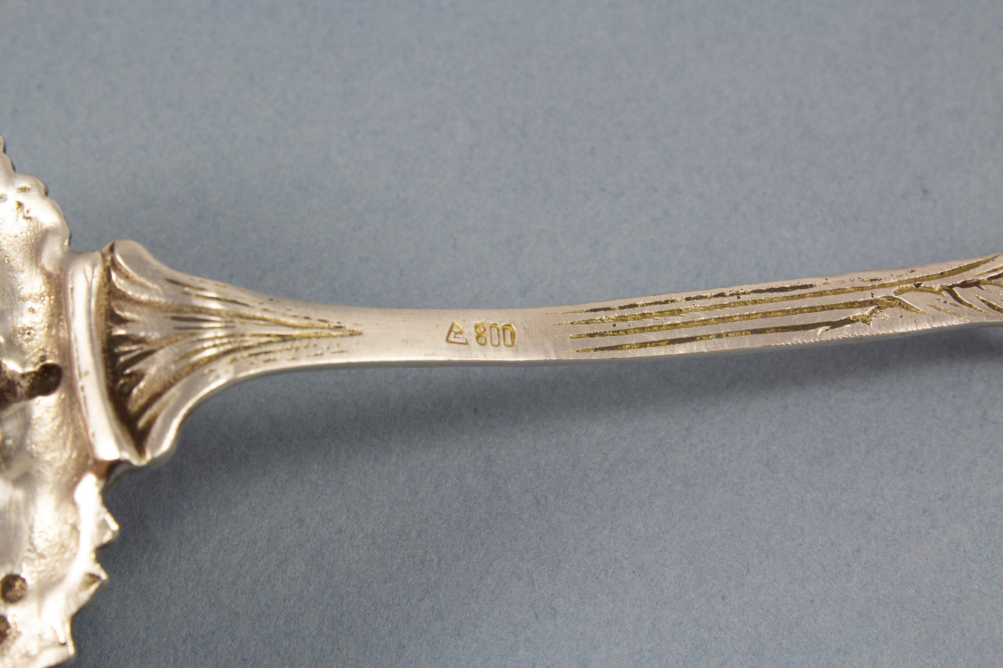 Tortenheber mit Edelweißblüten aus Silber, Silberbesteck, 800er Silber