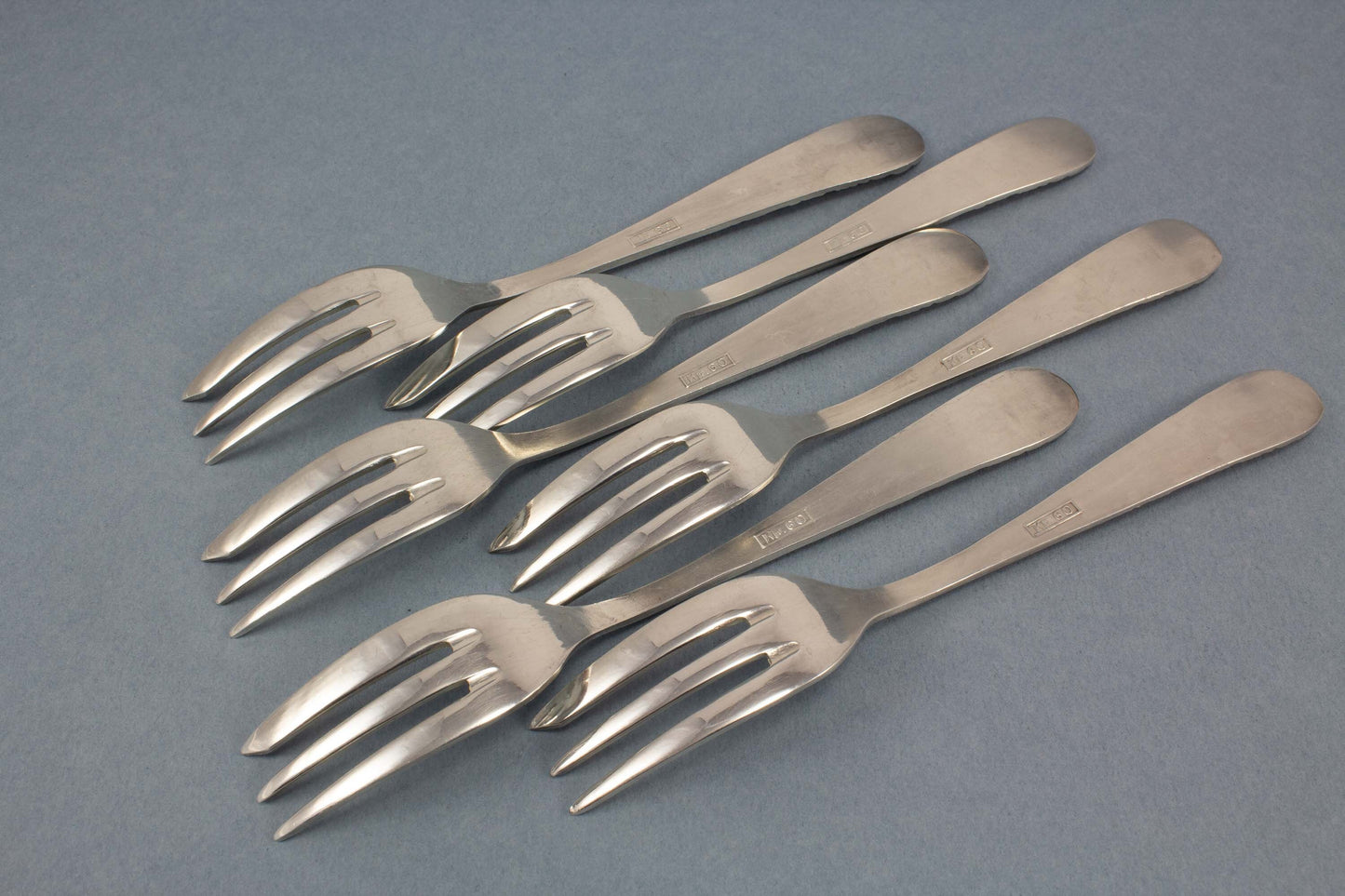 6 Kuchengabeln, Rosen, versilbert, Gabeln, Vintage, versilberte Gabeln