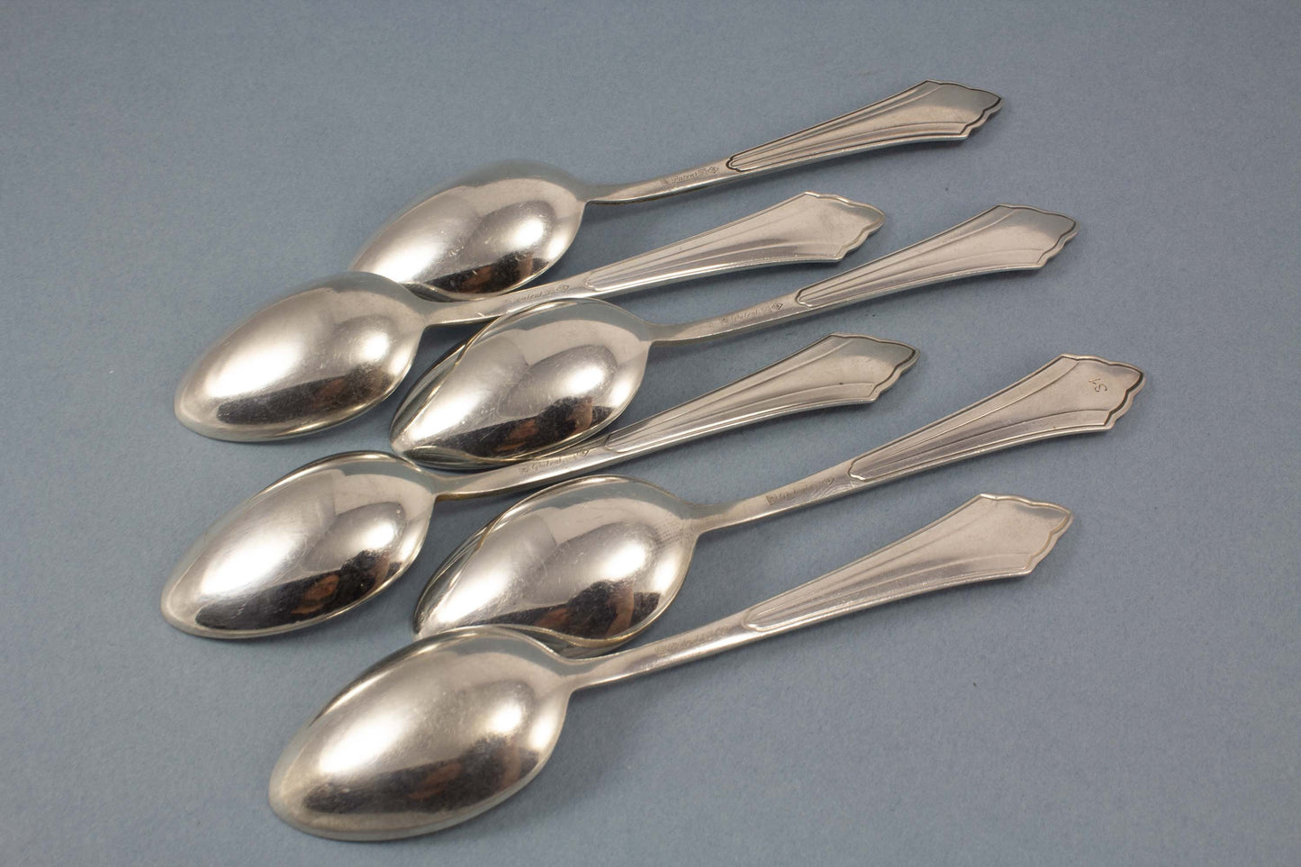 Teelöffel, Löffel, WMF 900, Fächer versilbert, versilbertes Besteck, Kaffeelöffel