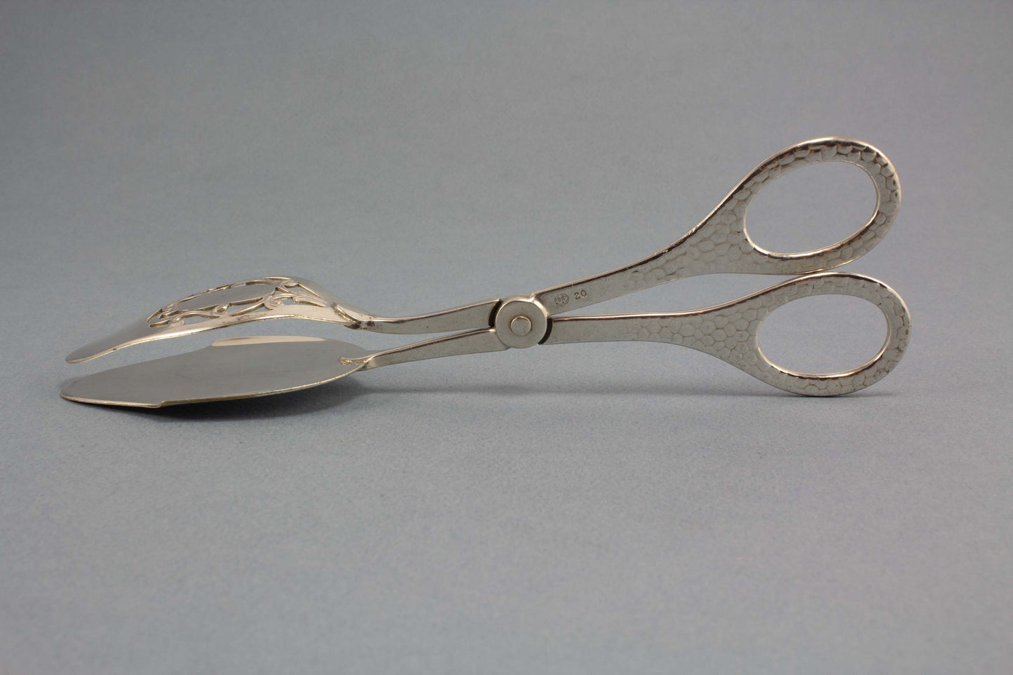 Big silver-plated pastry pliers, Art Nouveau