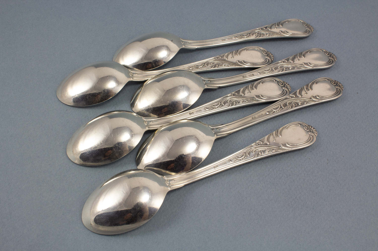 Teelöffel, Löffel, Rokoko, versilbert, versilbertes Besteck, Kaffeelöffel