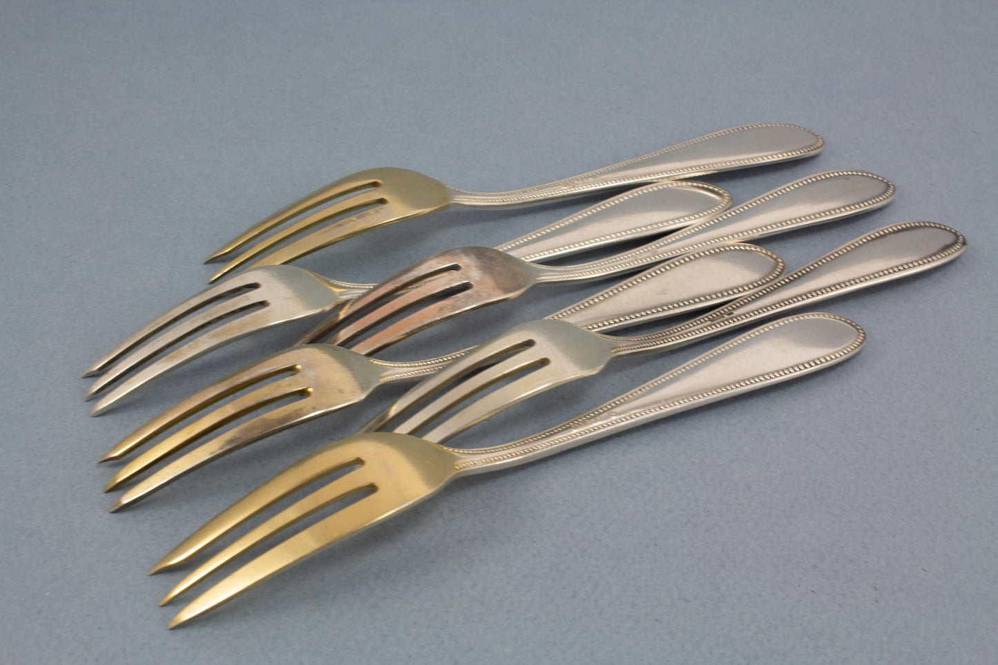 6 Kuchengabeln von WMF, WMF Perlmuster