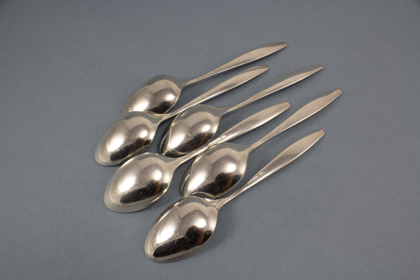 6 Teelöffel, Jugendstil, Wilkens, Vintage Löffel, versilbertes Besteck