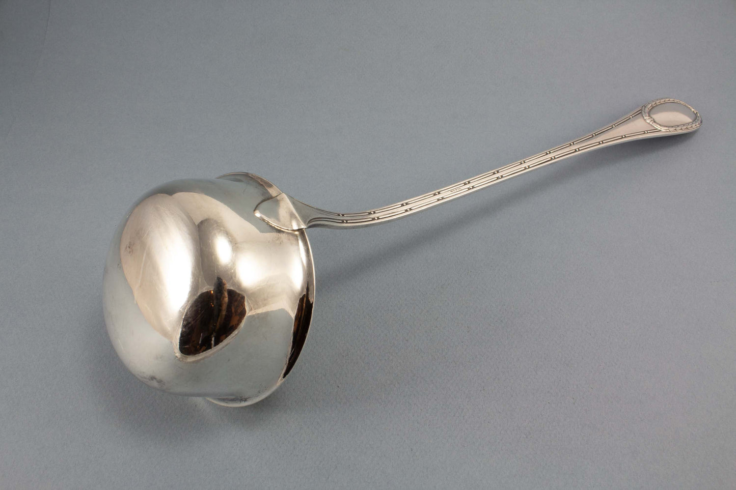 Edle versilberte Suppenkelle, antike Kelle, VSF