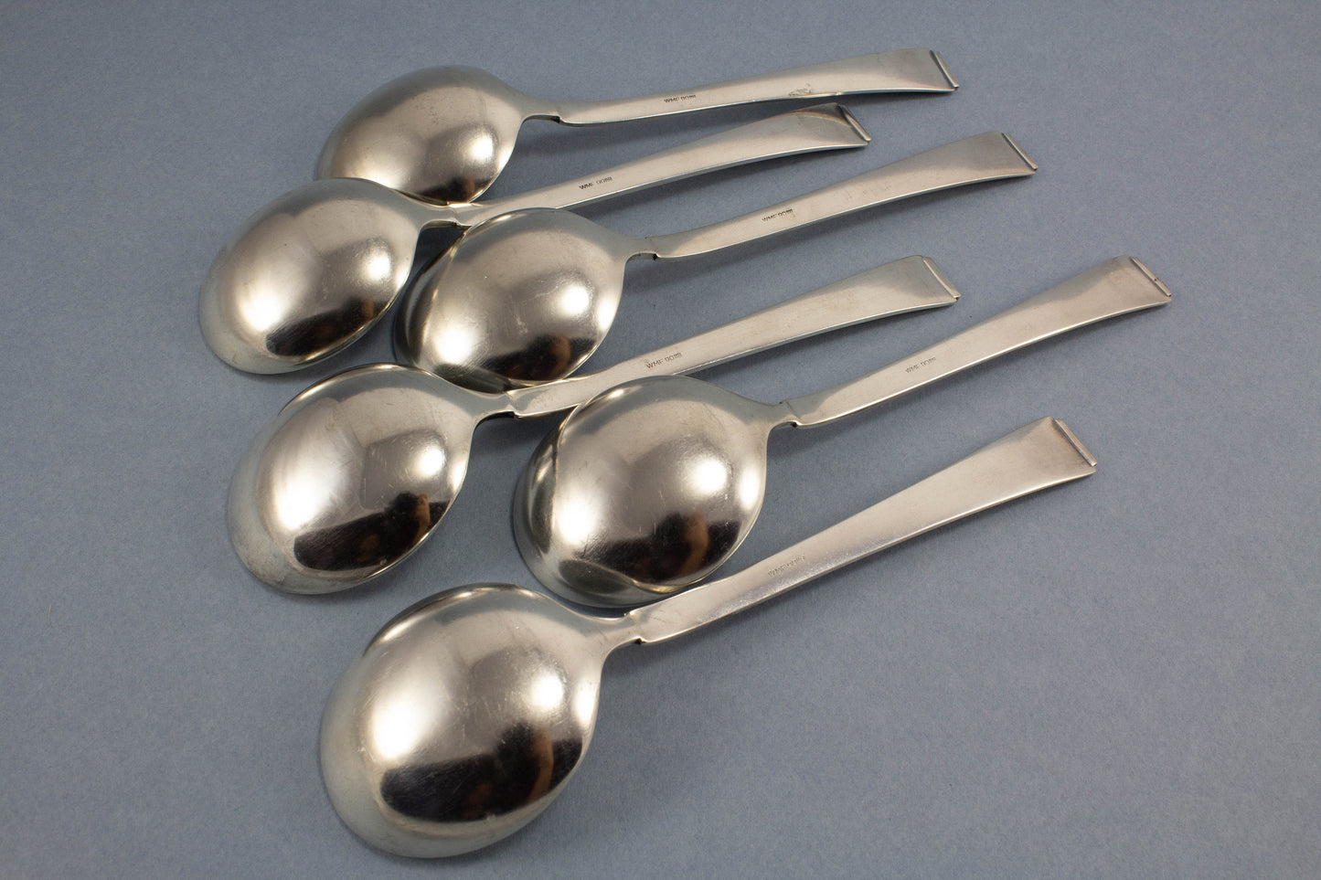 Tassenlöffel, Suppentassenlöffel, WMF 2500, Art Deco, versilbertes Besteck