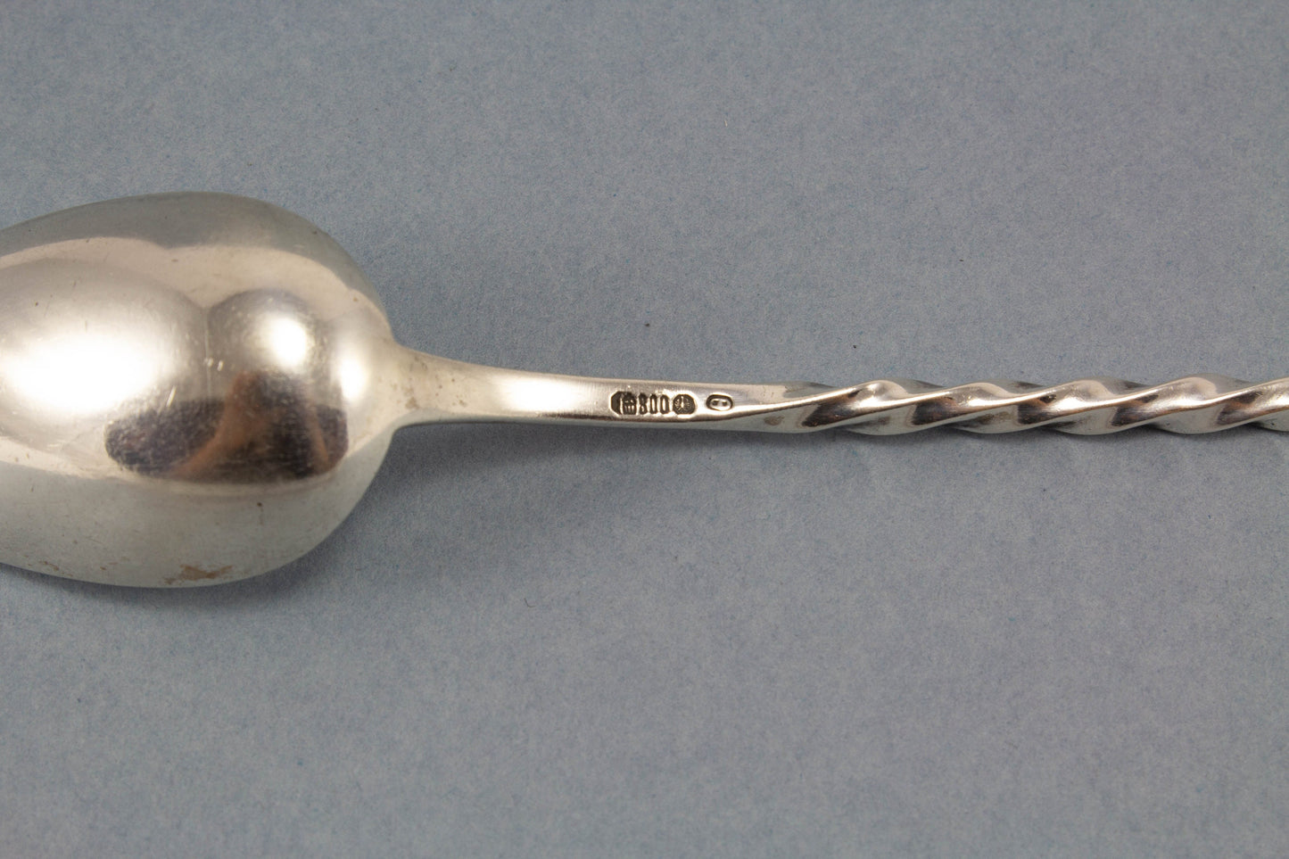 Silberner Löffel, edler Cocktaillöffel, 800er Silber, Löffel mit langem Stiel