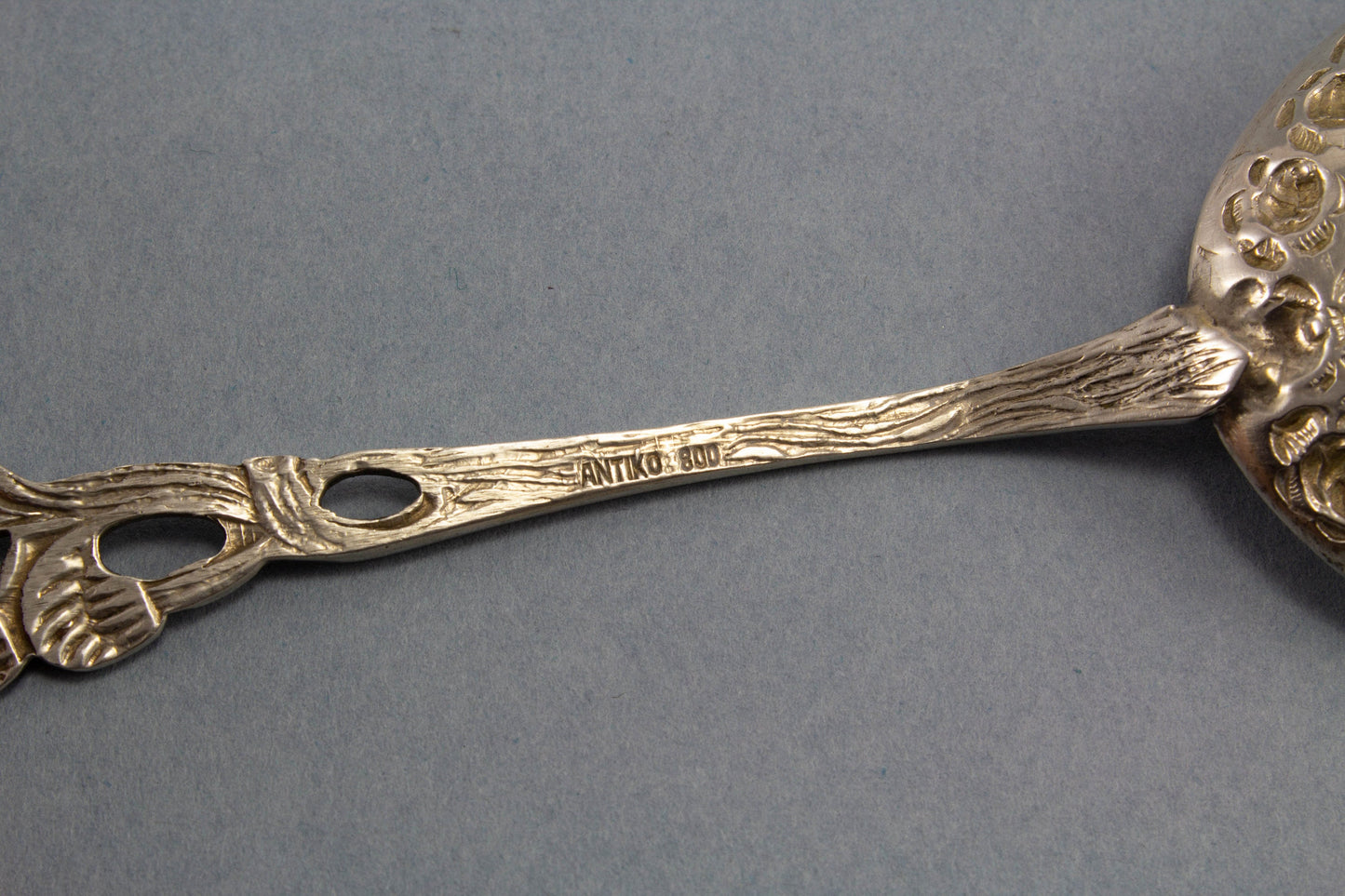 Großer Löffel, 800er Silber, Rosenbesteck, Sahnelöffel, Silberbesteck