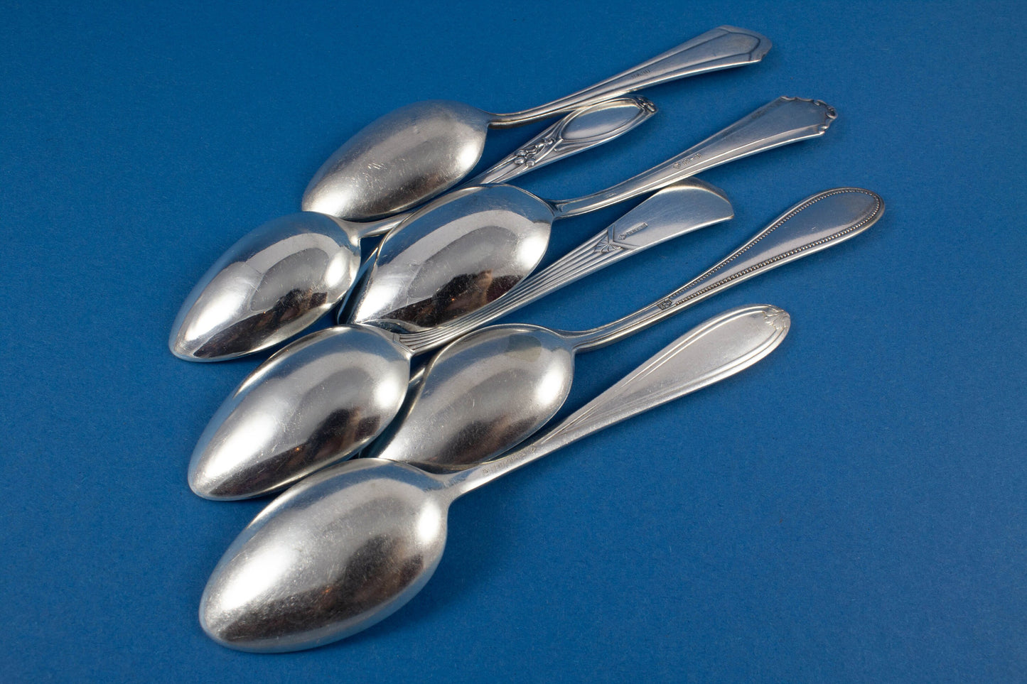 6 versilberte Teelöffel, Mix and Match , Mismatched, Shabby Chic, Löffel, Foto Requisiten, Schmuckdesign, Tee Party