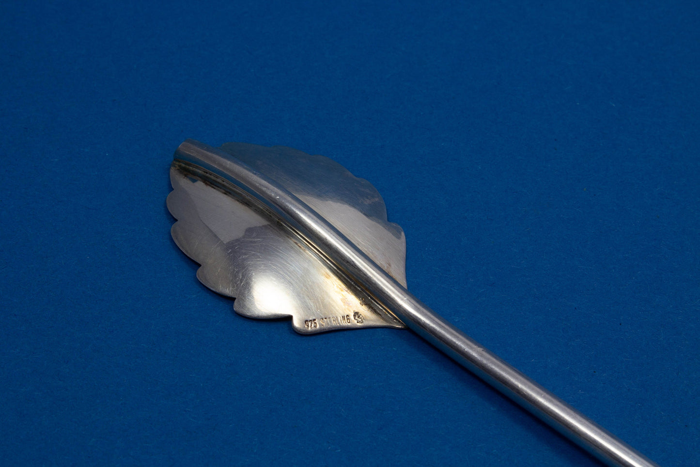 Silberner Longdrinklöffel mit Strohalm, edler Cocktaillöffel, 925er Silber, Löffel mit langem Stiel