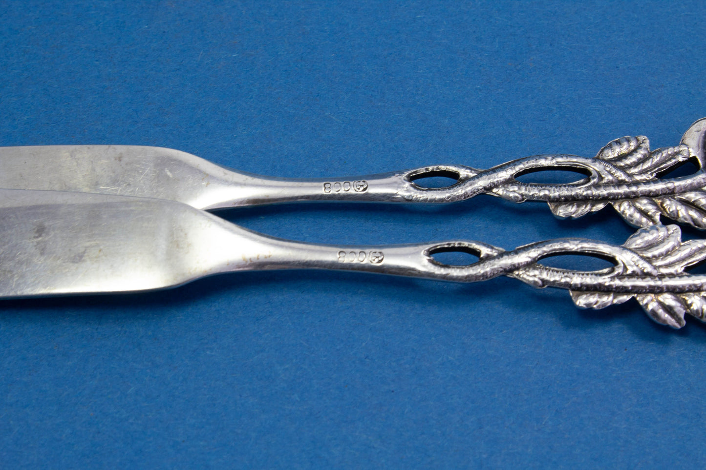 Buttermesser + Käsemesser aus Silber, Messer, Rosenbesteck