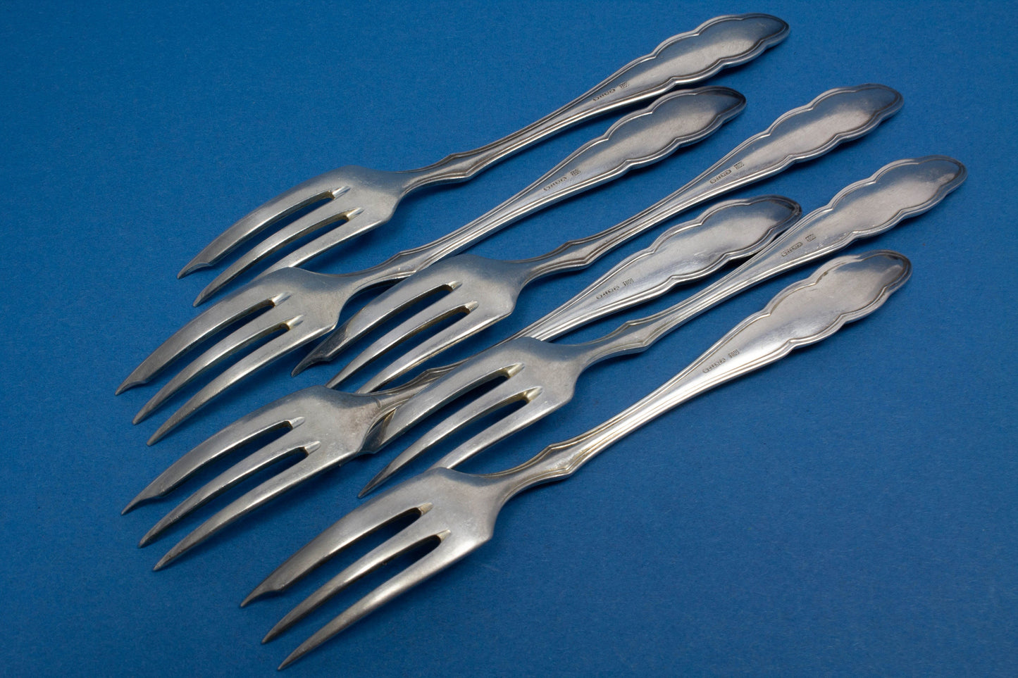 6 Kuchengabeln von Wellner, Chippedale