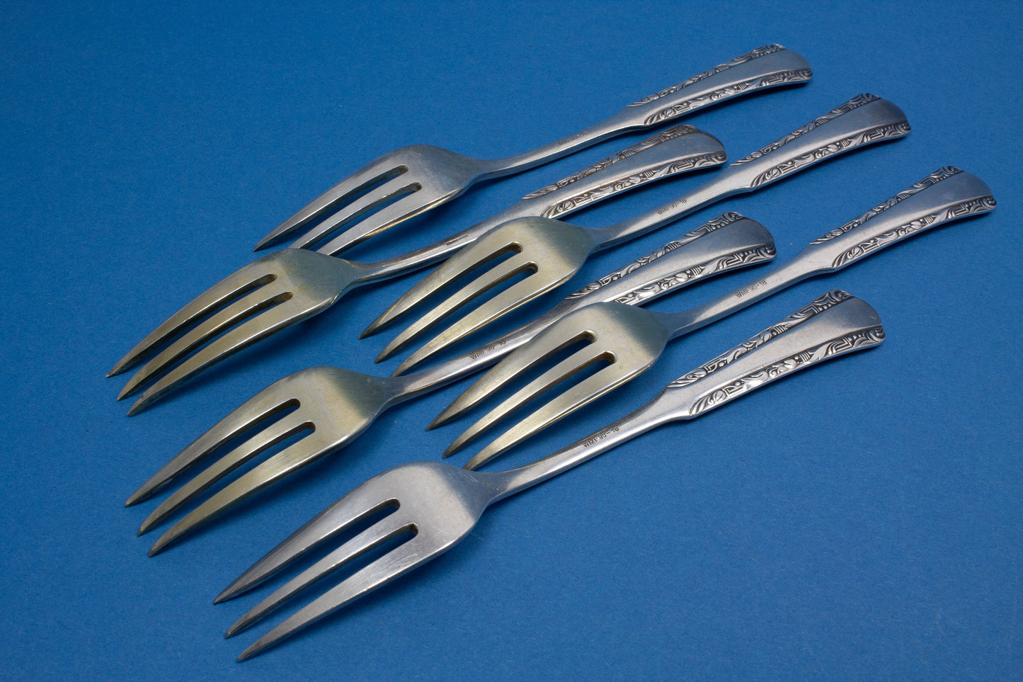 6 Kuchengabeln von WMF 2000, WMF Art Deco, Jugendstil