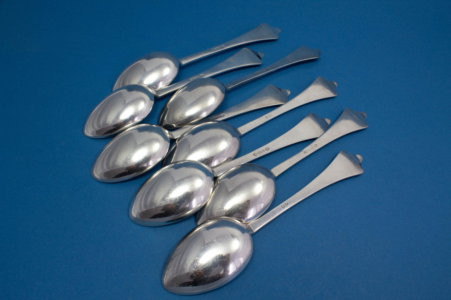 8 schöne Esslöffel, Tafellöffel, dänischer Jugendstil