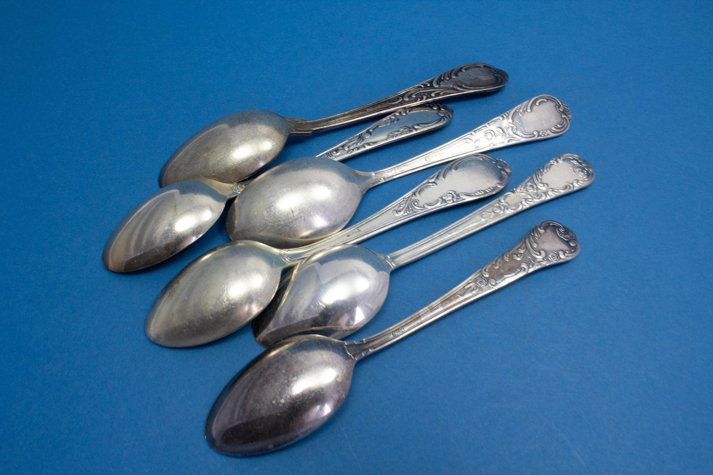 6 versilberte Mix and Match Teelöffel, Shabby Chic