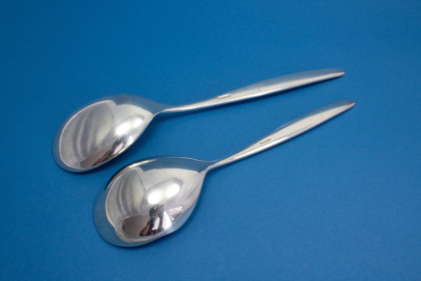 2 Servierlöffel, großer Gemüselöffel mit dem passenden Kartoffellöffel, WMF Rom, versilberte Servierlöffel, Besteckset