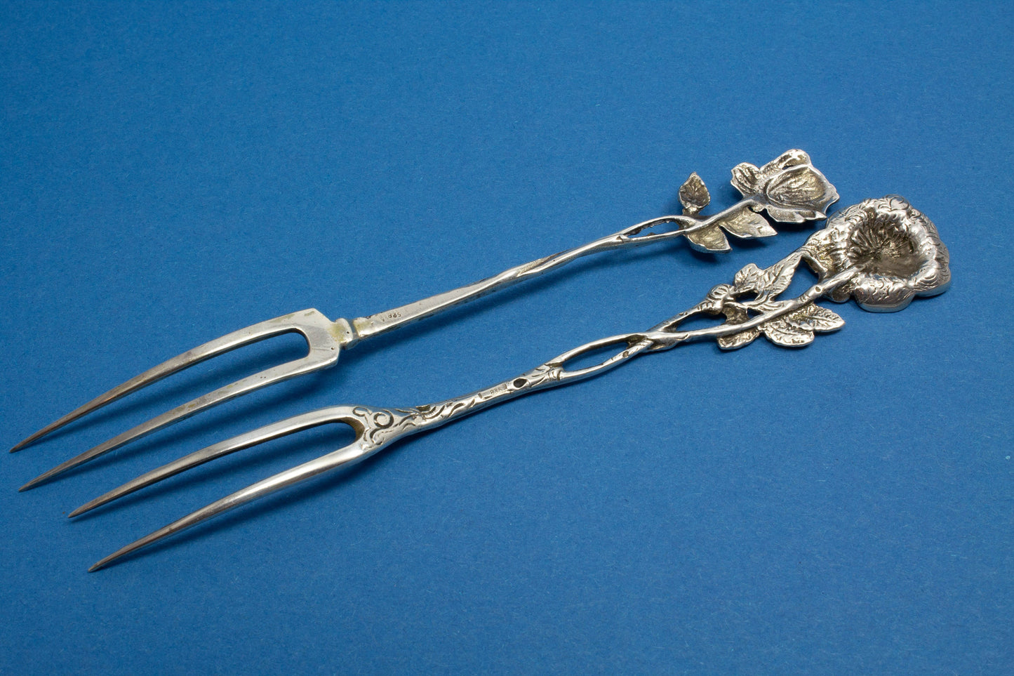 2 Käsespieße aus Silber, Hildesheimer Rose