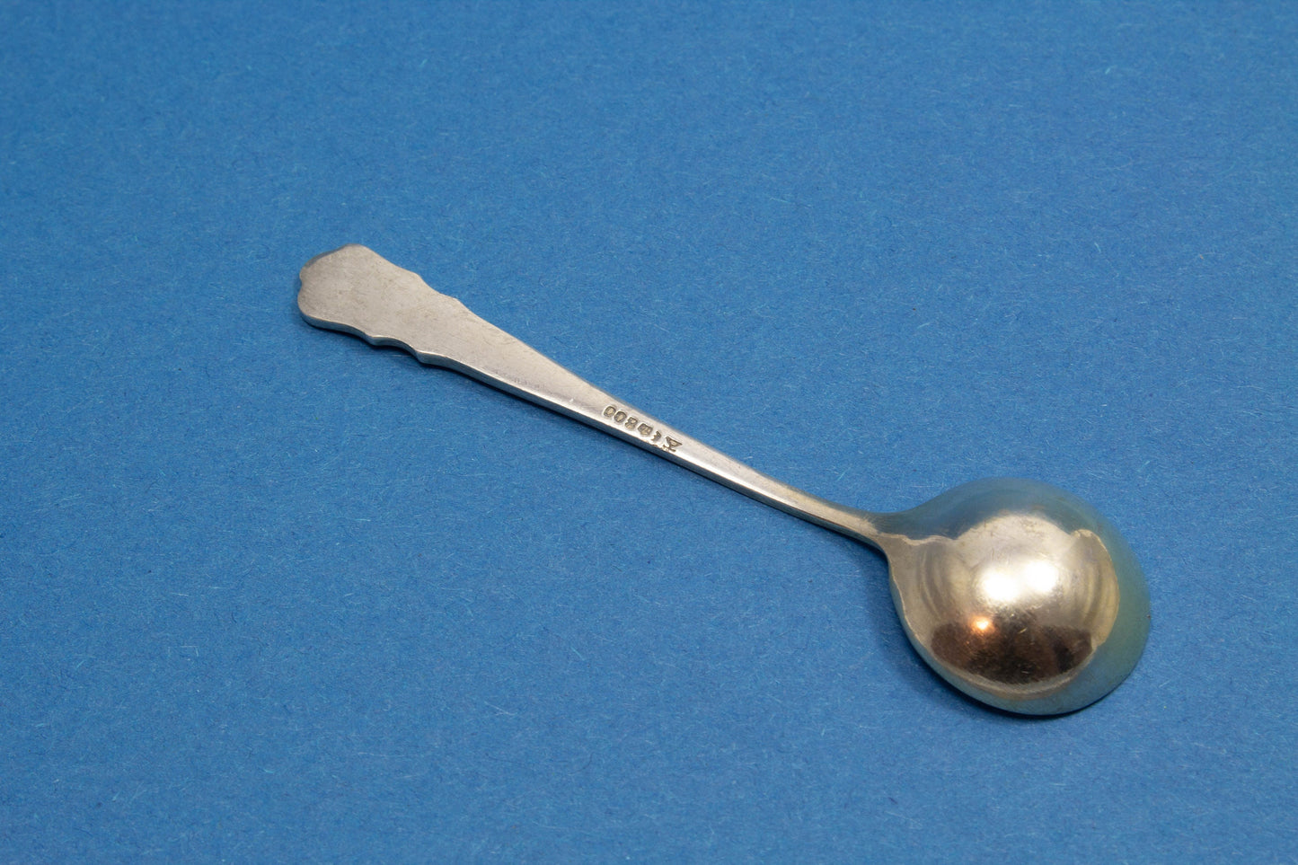 Silberner Salzlöffel, kleiner Gewürzlöffel von Wilkens, Chippendale