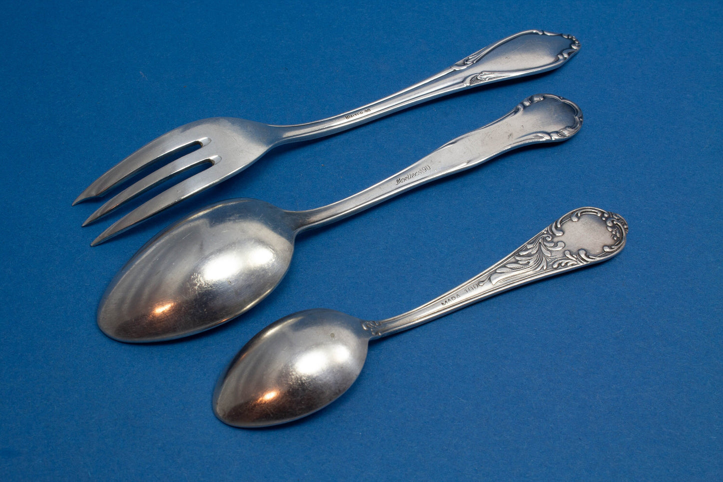 Besteck Set für Kaffee und Kuchen, versilbert, Teelöffel, Kuchengabel, Mokkalöffel