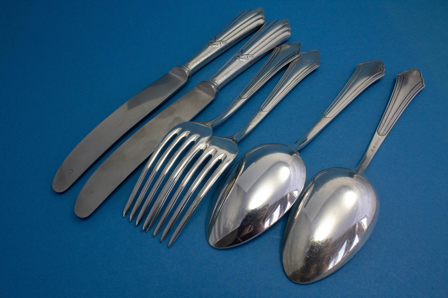 Noble cutlery set for 2, WMF 900 fanned