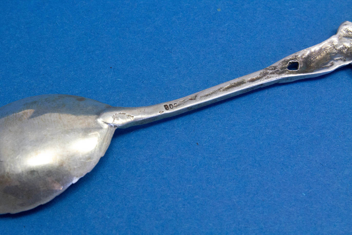 Small sugar spoon, 800 silver, rose cutlery