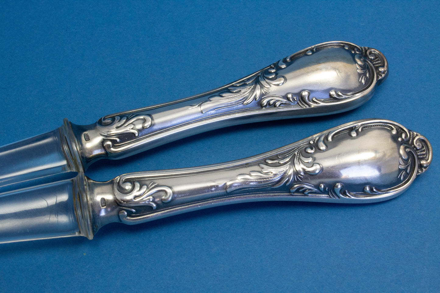 Rare Rococo-style salad cutlery, salad spoon and salad fork