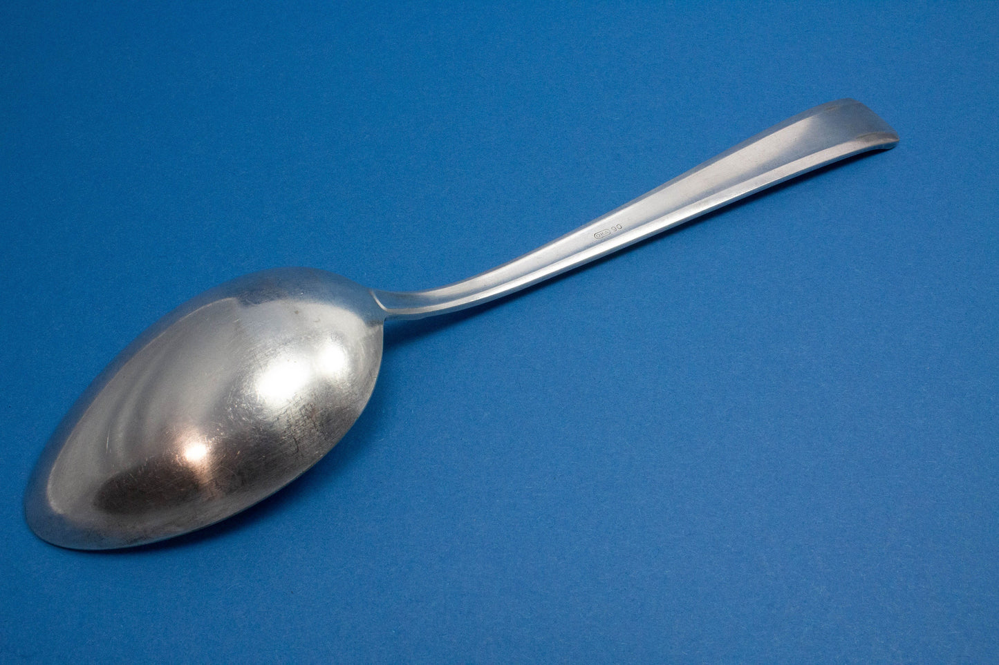 Large vegetable spoon, silver-plated serving spoon, Art Deco