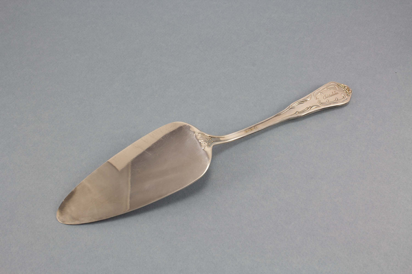 Cake server with rose decoration, silver-plated pastry server