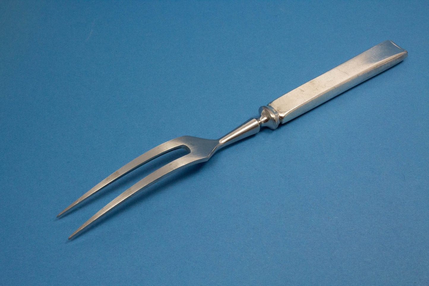 1 versilberte Fleischgabel, WMF 2500 Art Deco