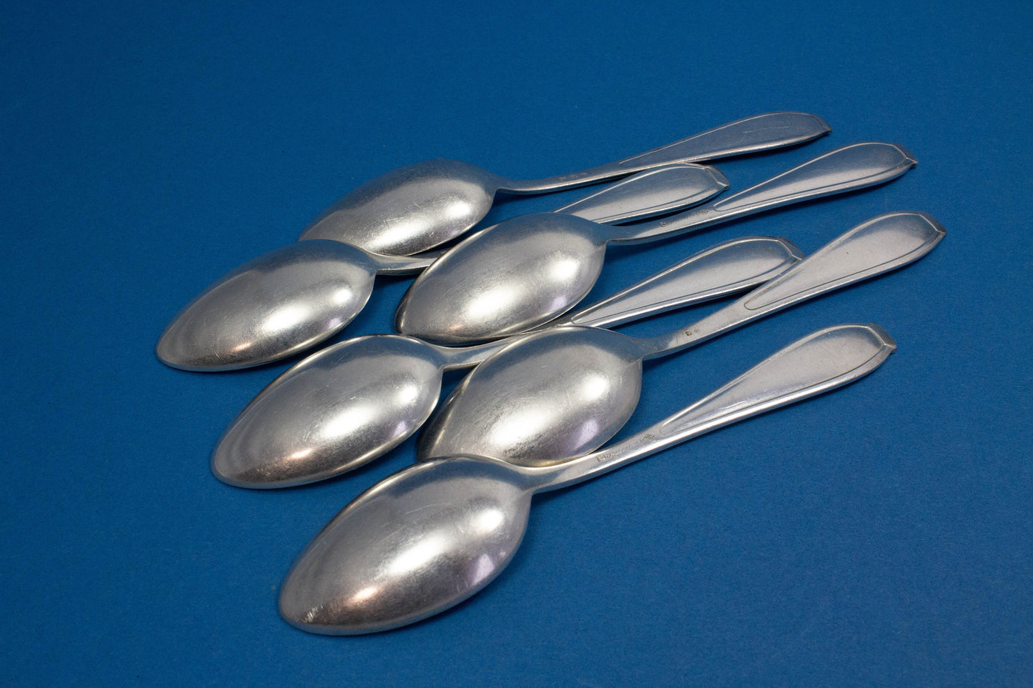 6 versilberte Teelöffel, WMF 300 Faden