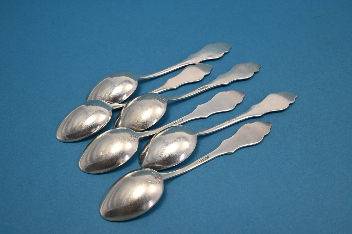 6 versilberte Teelöffel, Robbe und Berking