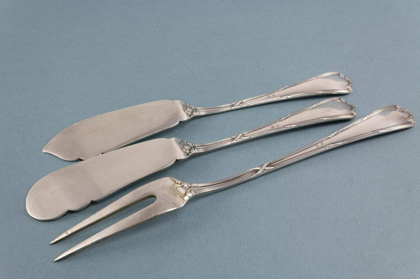 Käsemesser, Buttermesser und Gabel, Koch und Bergfeld, Jugendstil, 1920er - Löffelland