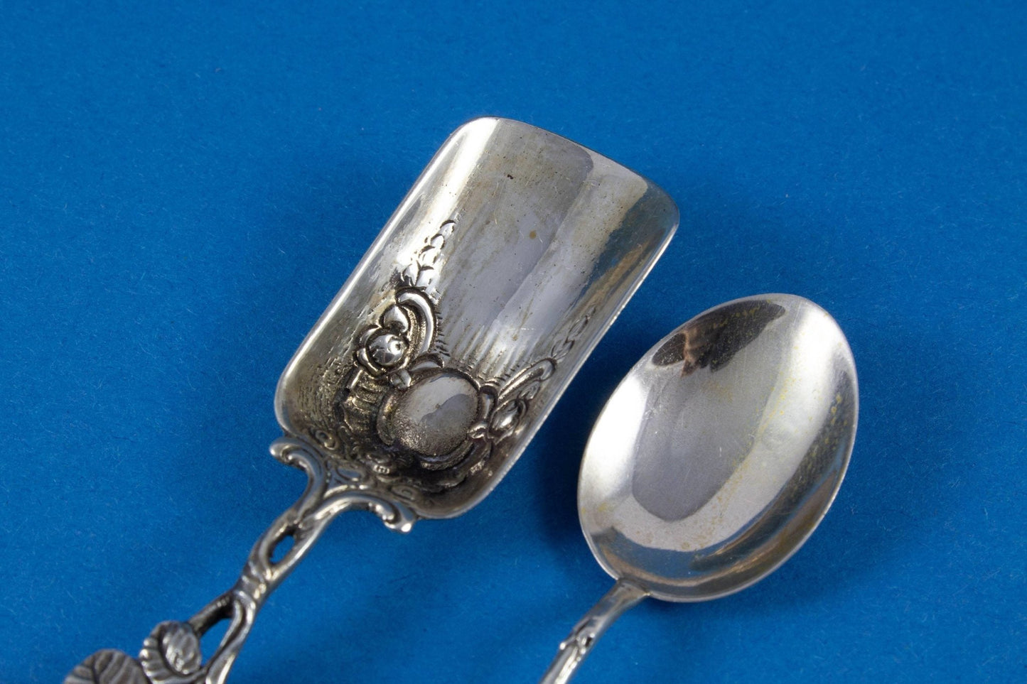 Silbernes Tortenheber Set mit 3 edlen Löffeln, CW 800, Hildesheimer Rose, antikes Silberbesteck, edles Besteck Set - Löffelland