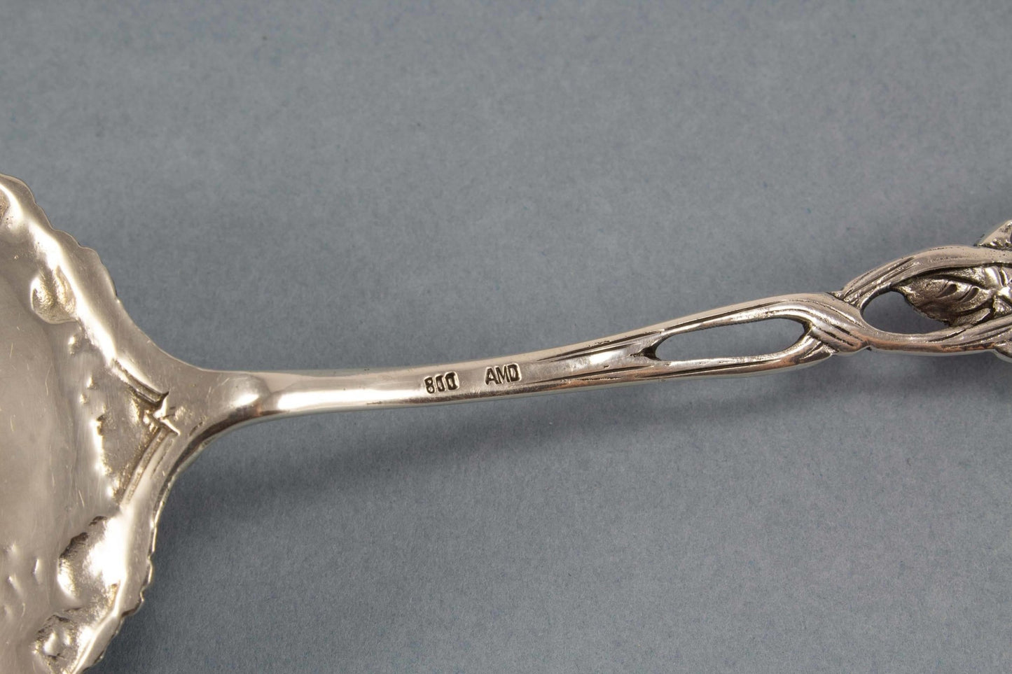 Silbernes Tortenheber Set mit Sahnelöffel, AMD 800, Hildesheimer Rose, antikes Silberbesteck - Löffelland